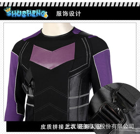 High Quality Halloween Carnival Clint Barton Costume Cosplay Superhero Hawk Armor Outfit Arrow Quiver Party Suit