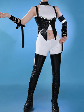 Blake Belladonna Anime RWBY Cosplay Costume Black sexy leather jumpsuit prop accessory set Halloween party women's uniform