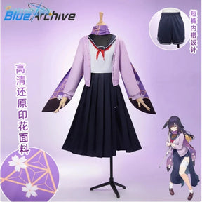 Shusheng-N Game Blue Archive Ōno Tsukuyo Cosplay Costume Top coat shorts shoe skirt Halloween sweet JK uniform Ōno Tsukuyo woman man set