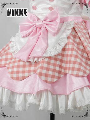 Goddess of Victory: Nikke Kloster Cosplay Kurōsutā Costume Women Pink Halloween Party Lolita Sweet Dress Tie Socks Props Uniform