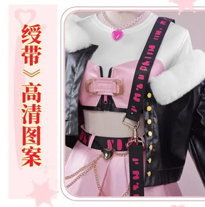 Luo Tianyi  Virtual idol Cosplay Vsinger underground rock Costume Coat dress earring prop set Halloween fashion women uniform