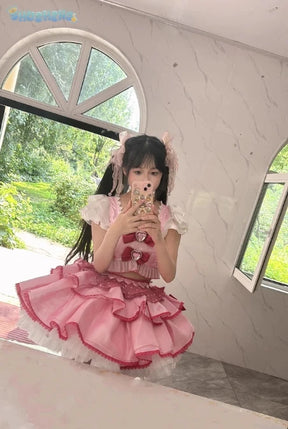 Hinamori Amu Anime Shugo Chara Cosplay Costume Wig skirt support accessories Halloween Christmas adult gift Cute Pink Lolita set