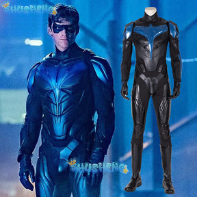 Titans Nightwing Cosplay Costume Carnival Halloween Cosplay Dick Grayson Jumpsuit Superhero Robin Outfit Fancy Men Costume