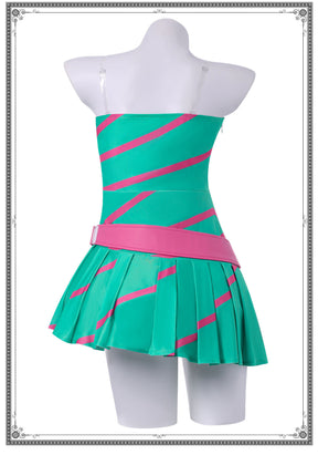 Winx Club Stella Cosplay Costume Anime Magical Fairy Party Green Dress Props Halloween Roleplay Outfit Costume Woman Disguise