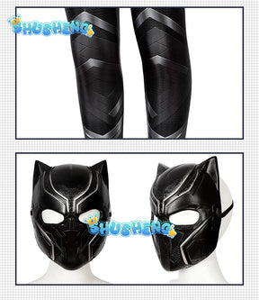 Anime Superhero Black Kids Panther Men Boys Adult Jumpsuits Children Panther Cosplay Halloween Costume Bodysuits Dress Up New