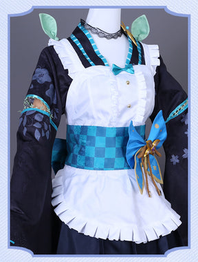 Anime Virtual Idol Pomu Rainpuff Cosplay Costume NIJISANJI EN Lazulight Member Maid Attire Lolita Woman Kawaii Party Suit