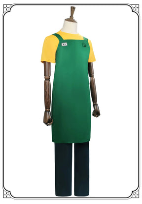 Taro Sakamoto Cosplay Anime Costume Sakamoto Days Yellow T-shirt Green Apron Glasses Halloween Party Women Men Shusheng