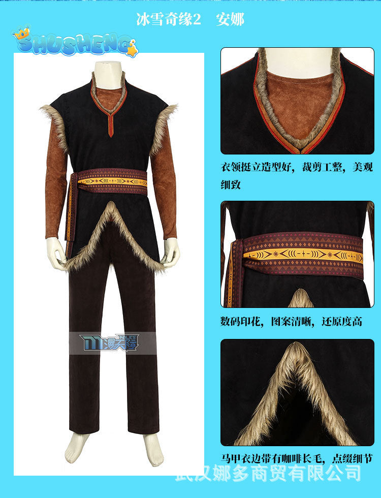 Hot Selling Anime Movie Costume Halloween Clothes Frozen Kristoff Cosplay Costume for Men