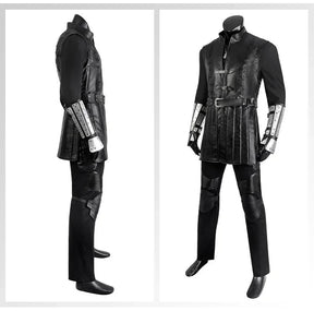 Geralt Witcher 3 Wild Hunt Cosplay Geralt Costume Men Handsome Black Leather Coat Belt Gloves Party Halloween Uniform Full Set