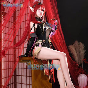 Shusheng Game Wuthering Waves Yinlin Cosplay Costume Jinzhou Patroller Yinlin Women Cheongsam Uniform Halloween Party Outfit