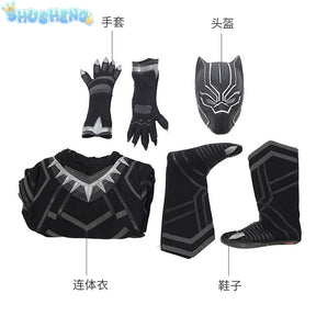 Movie Black Panther Cosplay Costume Marvel Superhero Cos Jumpsuit Halloween Carnival Role Play Party Zentai Adult