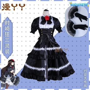 Kurumi Tokisaki Cosplay Costume Anime Date A Live Worst Spirit Dress Maid Uniform Headband Eye Patch Gloves Halloween