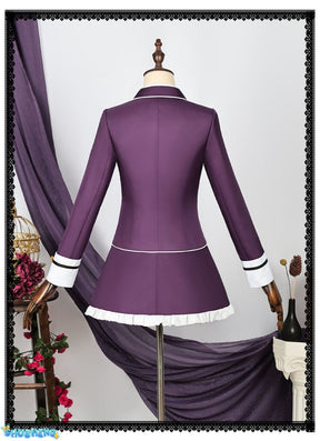 Game Diabolik Lovers Komori Yui Cosplay Costume Wig Fashion Purple Suit Uniform Dress Set for Women Halloween Party Role Play