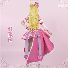 You and Idol Precure♪ Sakura Uta Cosplay Costume Halloween Carnival Women Sweet Pink Lolita Dress Accessories Props Wig Uniform