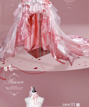 Sword Art Online Yuuki Asuna Cosplay Costume Rose Wedding Dress Uniform Halloween Carnival Party Christmas Play Role Clothing