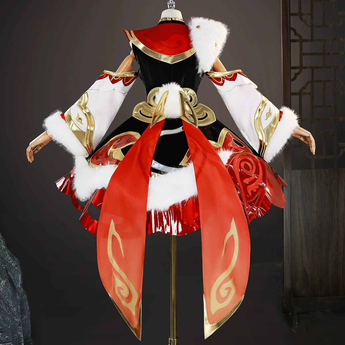 Halloween Costume LOL Mythmaker Gwen Cosplay Costume Wig Boots Dress Game LOL Role Play Gwen Red Suit China Fancy Dress