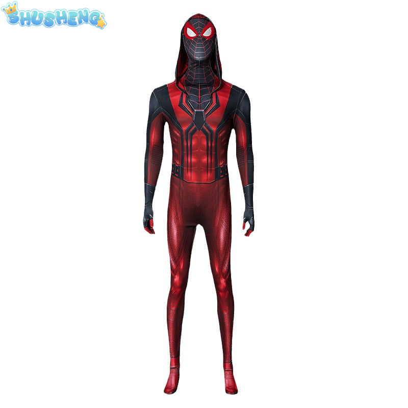 For Adult Anime Spider Man Across The Spider-Verse Cosplay Costume Miles Morales Superhero Jumpsuit