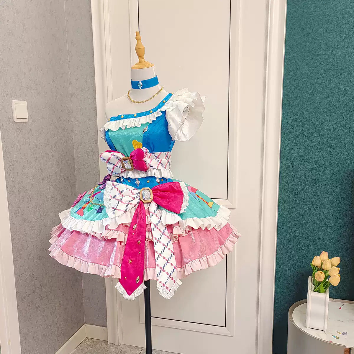 Shusheng-R Anime Aikatsu! Sakuraba Rola Women Lolita Dress  Cosplay Costume S-XXL