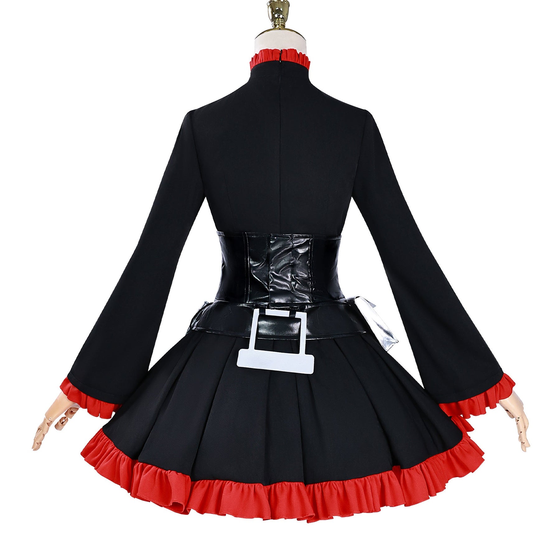 Anime RWBY Cosplay Ruby Rose Red Cape Battle Dress Rose Punk Belt Goth Black Red Lolita Y2K Uniform Halloween Party Customized