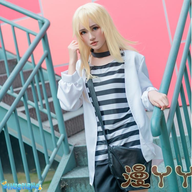 Rachel Gardner Cosplay Costume Angels of Death Wig Set Halloween Christmas Costumes for Adults Deguisement for Carnaval