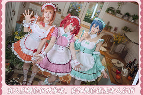 LoveLive!Superstar!!Uehara Ayumu Ruby Kurosawa Wakana Shiki Cosplay Costume Socks Apron Tie Hair Clip Wig Halloween Maid Set