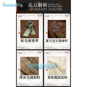 Reverse:1999 Windsong Cosplay Costume Coat shirt tie belt gloves necklace Halloween party Handsome man Woman uniform Full Set