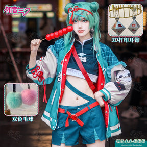 Hatsune Miku Cosplay Costume Chinese Style Dress Halloween Party Gorgeous Uniform Accessories Props Complete Set