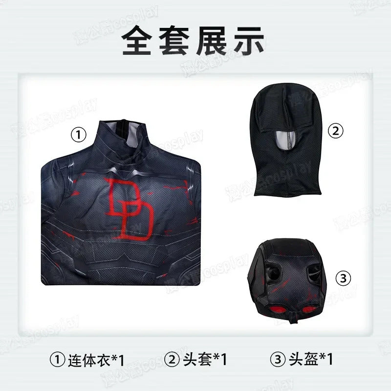 Daredevil‌ Cosplay Costume Jumpsuit Halloween Carnival Party Christmas Play Role Clothes Clothing for Men