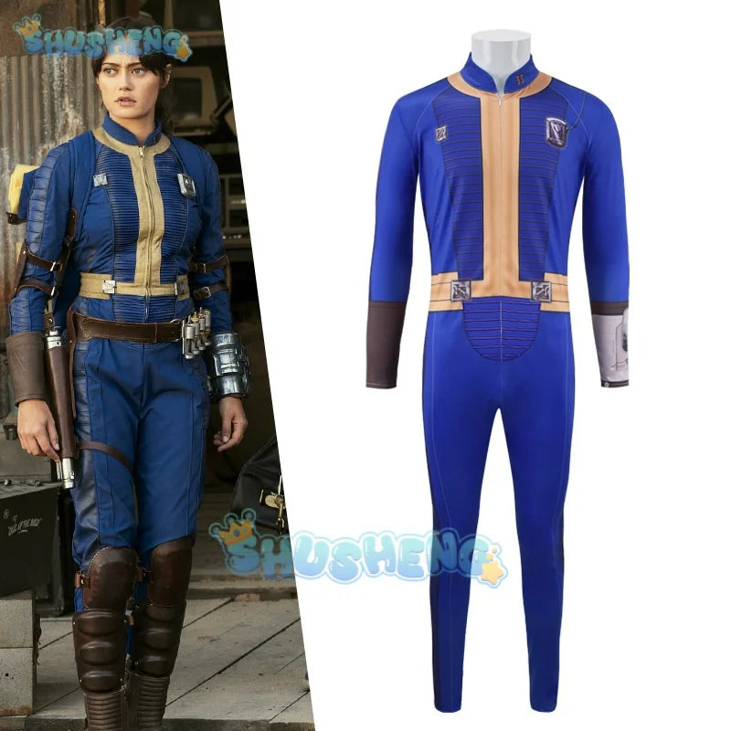 Lucy MacLean Cosplay Costume Fallout Season 1 Vault 33 Female Male Survivor Suit Jumpsuit Uniform Halloween Party Women Men Props