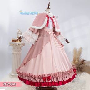 Victoric de Blois Cosplay costume Wig Anise Gosick Pink Dress Maid Lola Uniform Cloak hairpin Halloween Party Girls Women