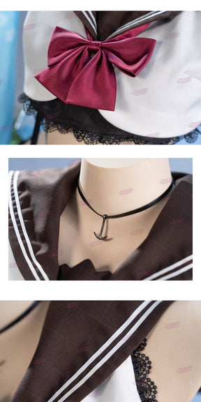 Shusheng-R Azur Lane IJN Yukikaze Cosplay Costume JK Uniform Lovely Uniform Halloween Party Role Play Outfit Women