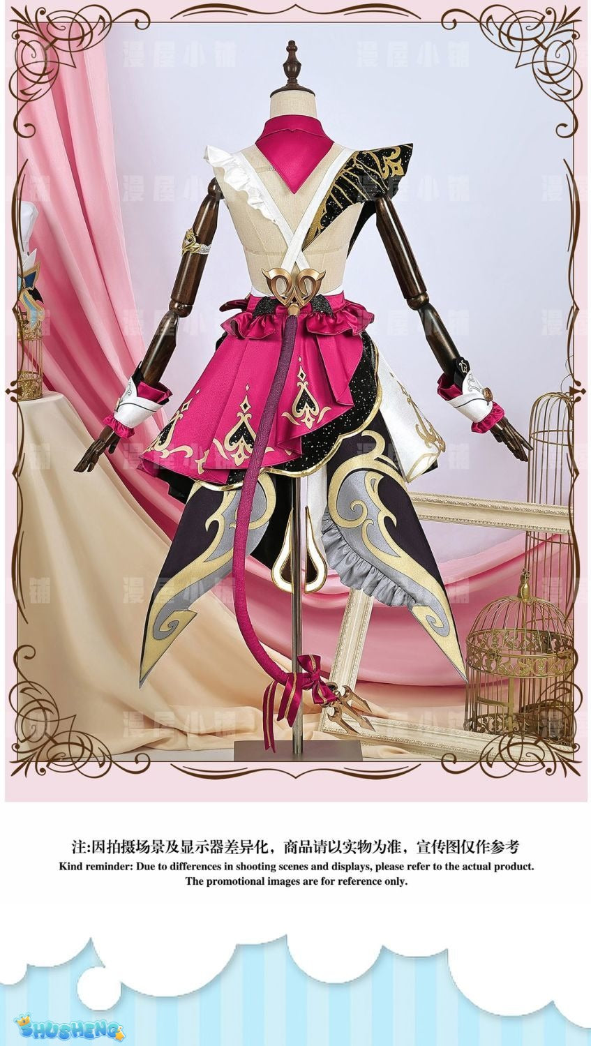 Genshin Impact Escoffier Cosplay Costume Uniform Jacquard Fabric Anime Chinese Wig Halloween Costumes for Women Game