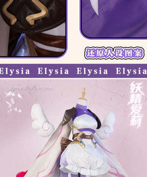 Game Honkai Impact 3 Elysia Cosplay Costume Halloween Carnival Women Sweet Lolita Dress Gloves Props Wig Shawl Socks Uniform Set