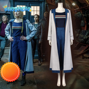 Who Are You Doctor Cosplay Jodie Woman Doctor Cosplay Costume Full Set with Long Trench Coat Outfit