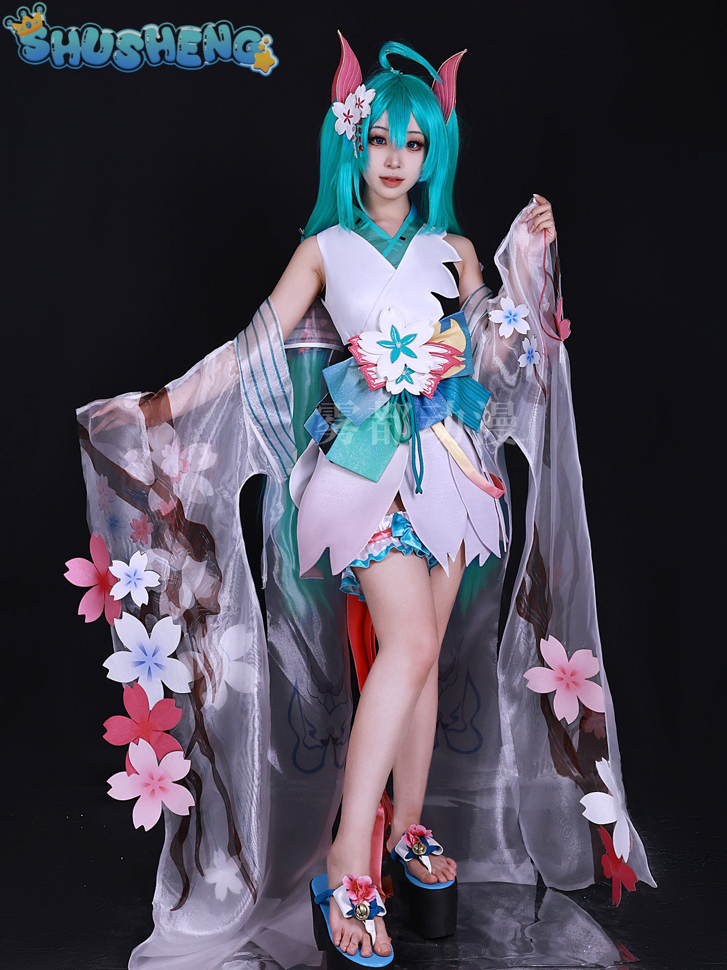 SSR Onmyoji RPG Collab x Miku Kimono Yukata Outfit Wig Shoes Anime Party Fancy Dress Halloween Cosplay Costume For Women Girls