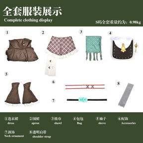 Anime Game Character Arknights Viviana Durin Cosplay Costume Full Set From Ognisko Official Outfit Halloween Party Dress Impact