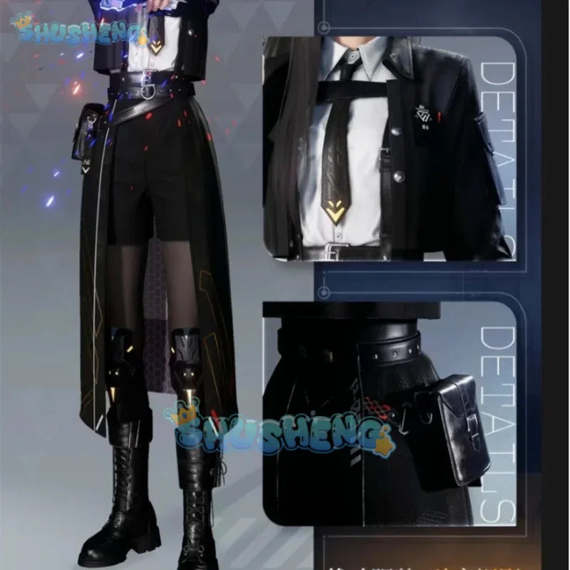 Love and Deepspace Heroines Cosplay Costume Breaking Night Shadow Combat Suit Uniform Halloween Party for Women Men Carnival