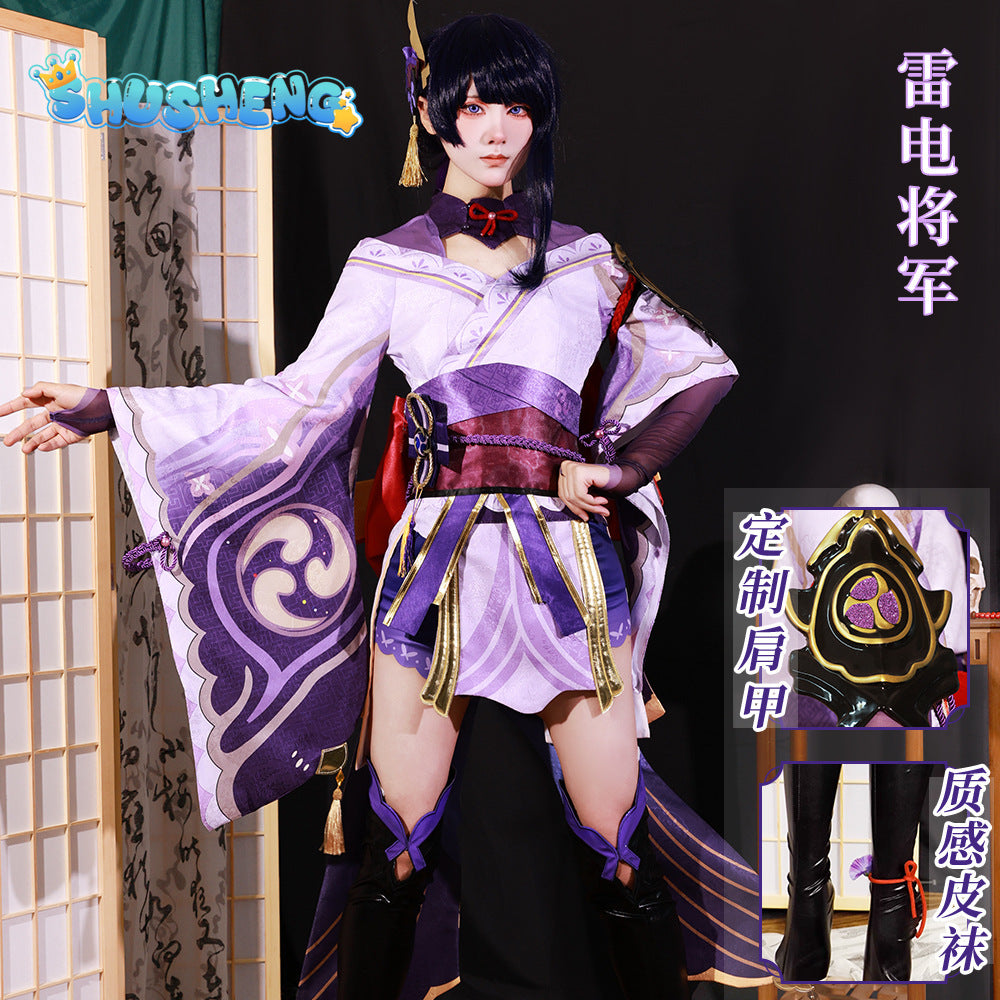 Genshin Impact Raiden Ei Cosplay Costume Adult Carnival Uniform Wig Anime Halloween Masquerade Raiden Shogun Outfits