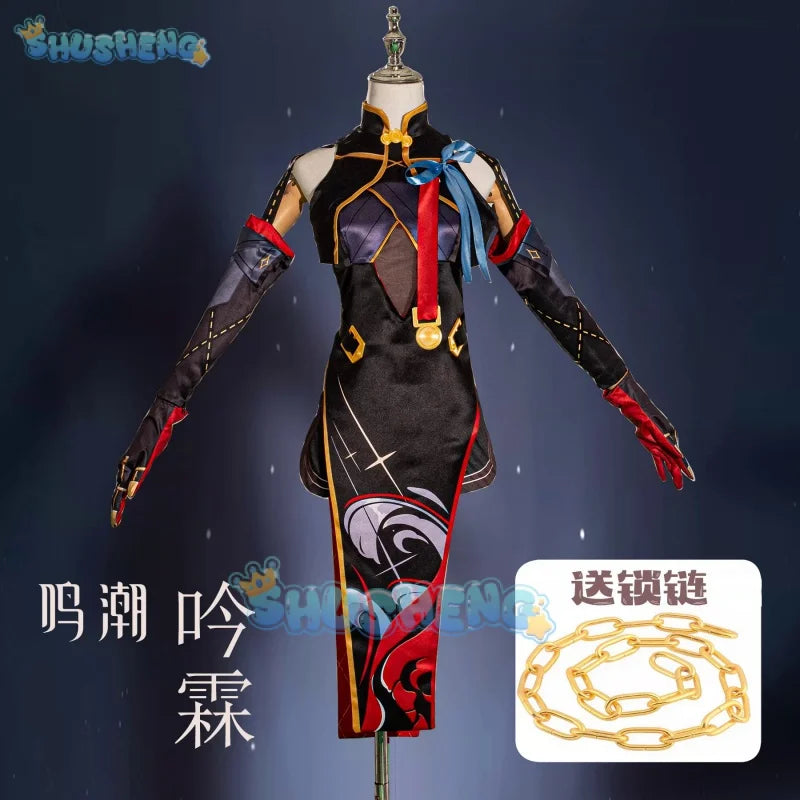 Yin Lin cosplay costume wuthering waves Yinlin cheongsam dress unifrom women rode play clothing Halloween party outfit