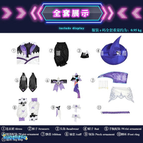 Xiao Qiao Costumes Witch Set Game Honor of Kings Cosplay Full Suits Halloween Costumes for Adults Anime Fancy Party Dress