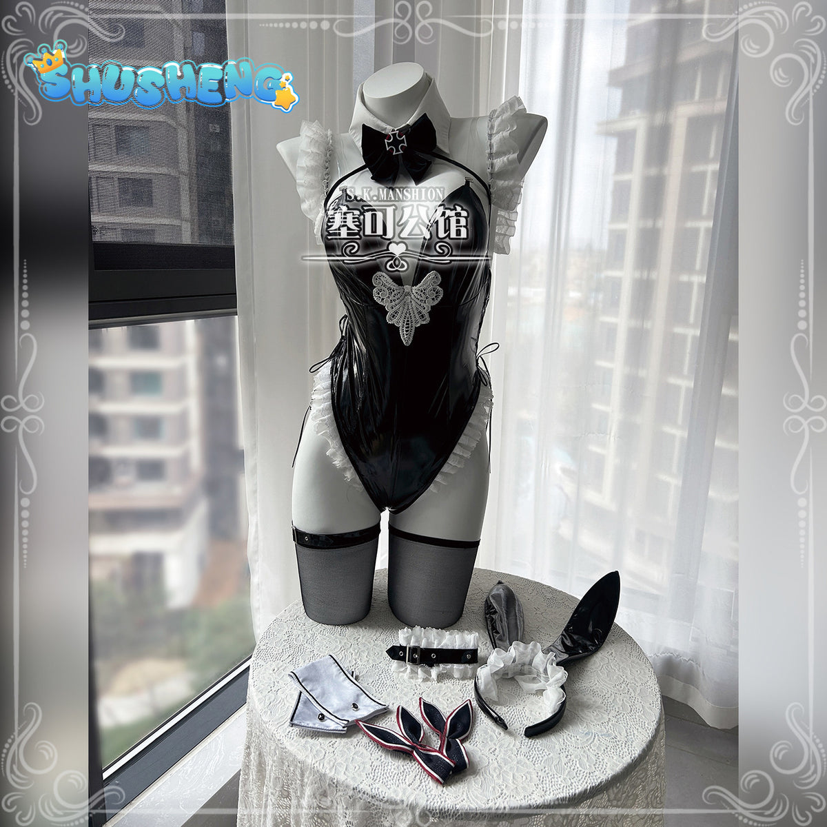 Azur Lane Prinz Eugen Bunny Girl (Between Tipsiness and a Wager) Cosplay High quality Costume full set S-XXL Shushengcos