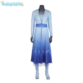 New Cosplay Snow Queen Adult Elsa Dress Costume Halloween Cosplay Elsa Anna Costume Princess Ice Queen Outfit Full Sets