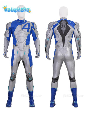 Game Cosplay Series: Marvel Rivals Mister Fantastic Reed Richards Cosplay Costume Full Suit with No.4 Emblem Shoulder Armor Shushengcos