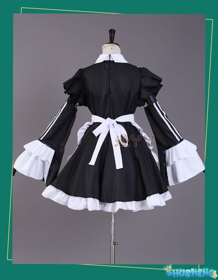 Hatsune Miku Black White Maid Apron Dress Uniform Outfit Anime Cosplay Costumes