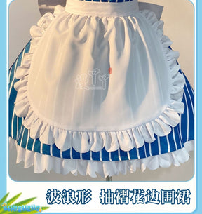 Hatsune Miku Cosplay Costume Anime Mesmerizer Uniform Women Striped Maid Dress Suit Halloween Christmas Carnival Party Dress