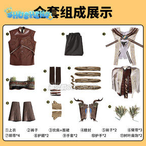 Halsin Cosplay Costume BG3 Halsin Battle Suit With Shoes Custom Made Male Halloween Carnival Party Outfit