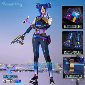 VALORANT Neon Cosplay Costume Uniform Halloween Carnival Party Christmas Play Role Clothes Clothing for Men Women