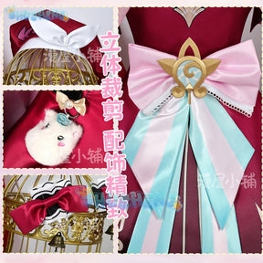 Shusheng-N Honkai Star Rail Hyacine Cosplay Costume Dress Hat Uniform Amphoreus Carnival Halloween Party for Women Girls Props