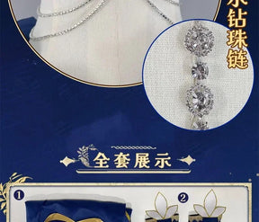 C.C. CODE GEASS Lelouch of the Rebellion Cosplay Chessboard Banquet costume Women's Halloween sexy long dress prop necklace set