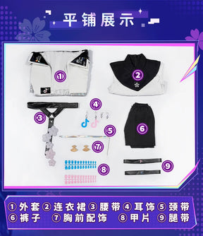 IN STOCK Genshin Impact Yae Miko Cosplay Costume Handsome Leather Jacket Belt Nail Earrings Dress Party Carnival Uniform New Set